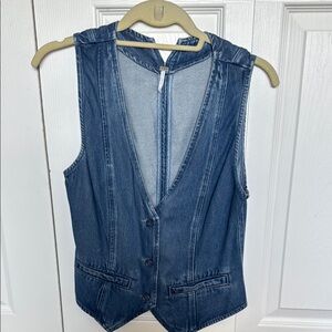 Casual Blue Denim Vest